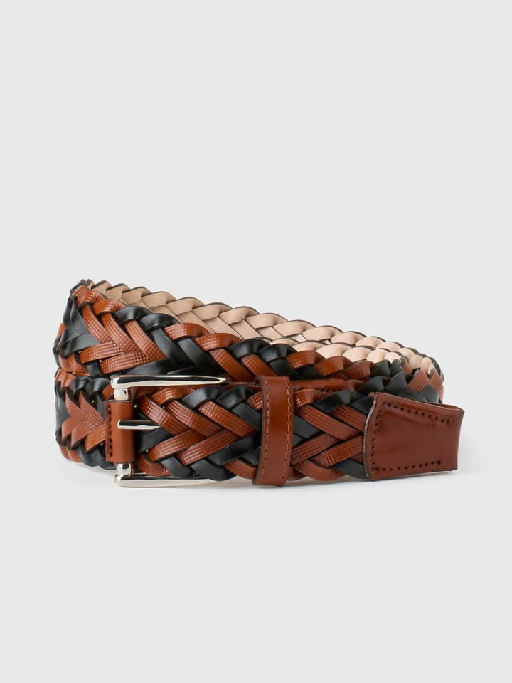 Men's Braided Leather Belt