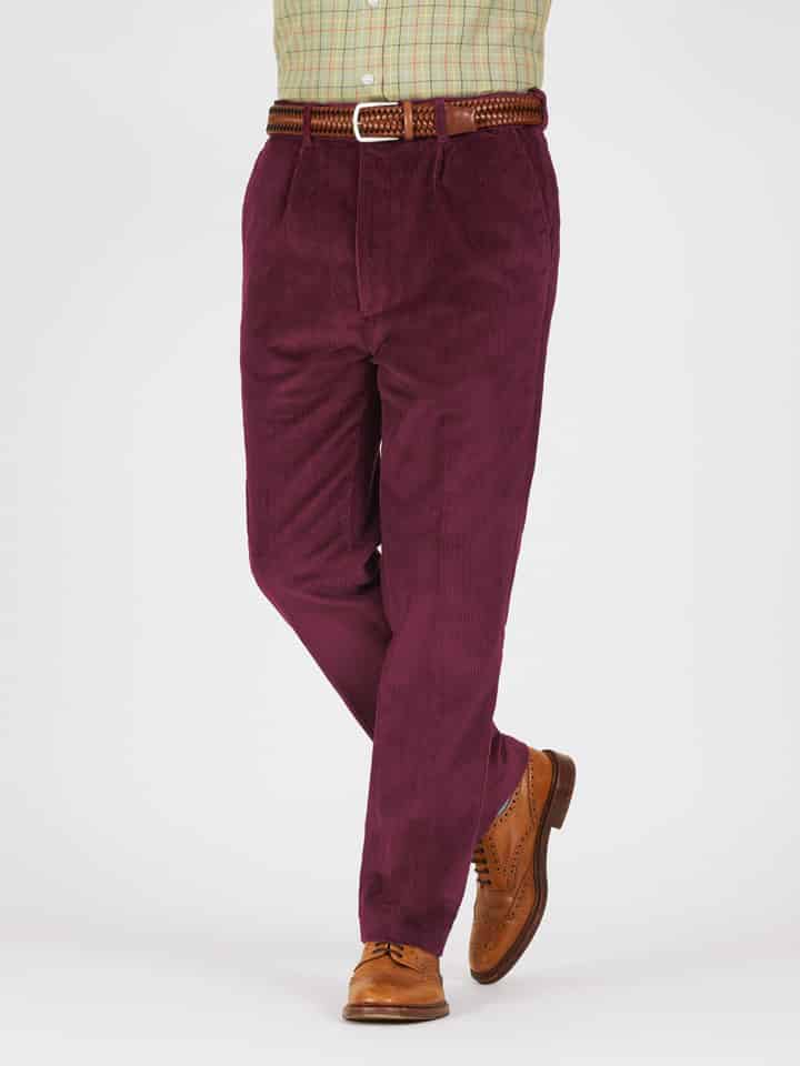 Men's Burgundy Red Corduroy Pants