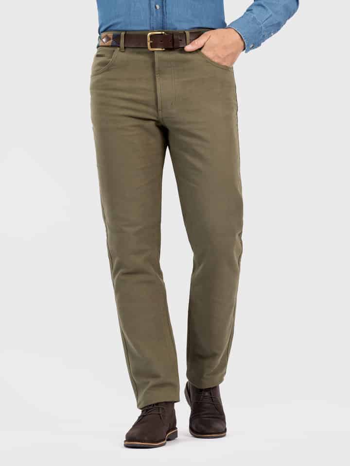 Men's Loden Green Moleskin Jeans