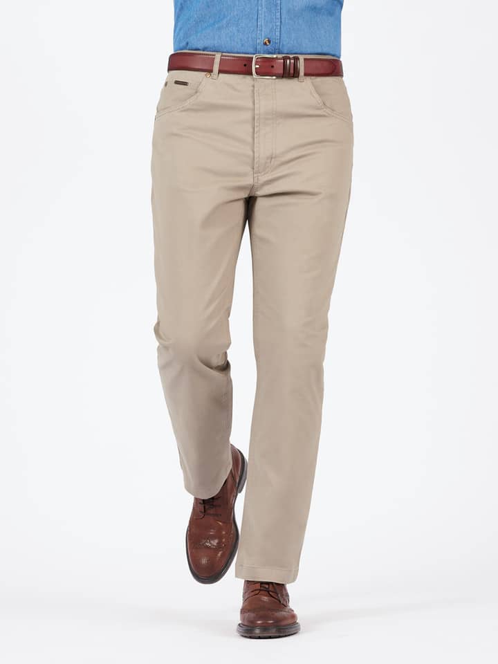 Men's Beige Stretch Jean Chino