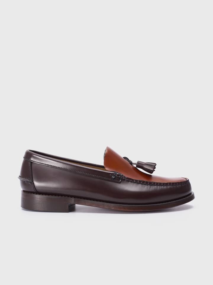 Men's Two Tone Brown Tasselled Loafer