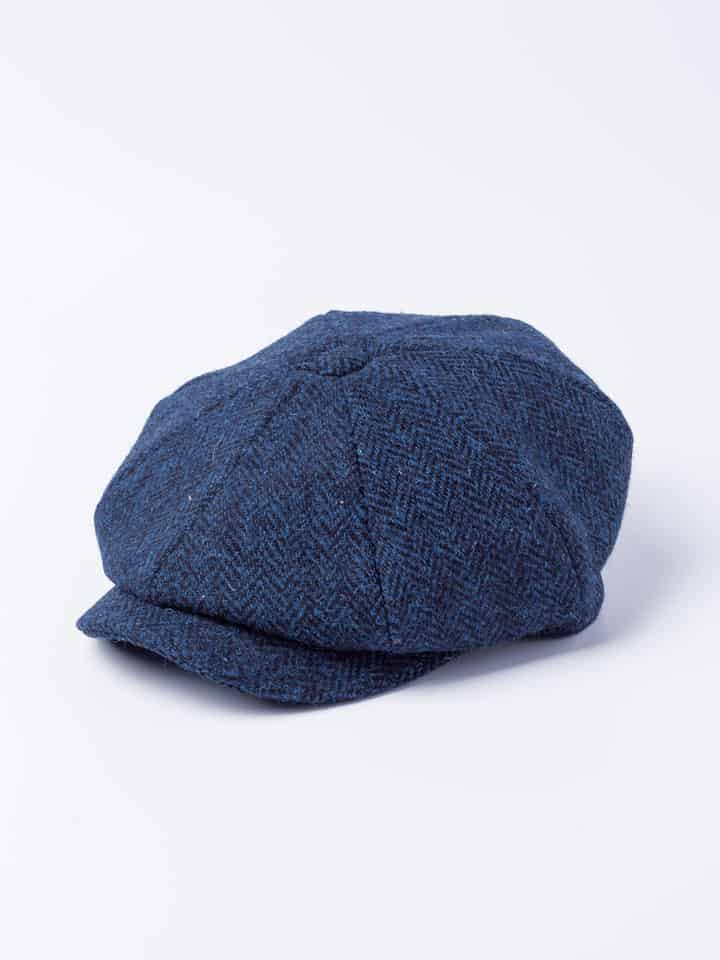 Men's Blue Harris Tweed® Baker Boy Cap