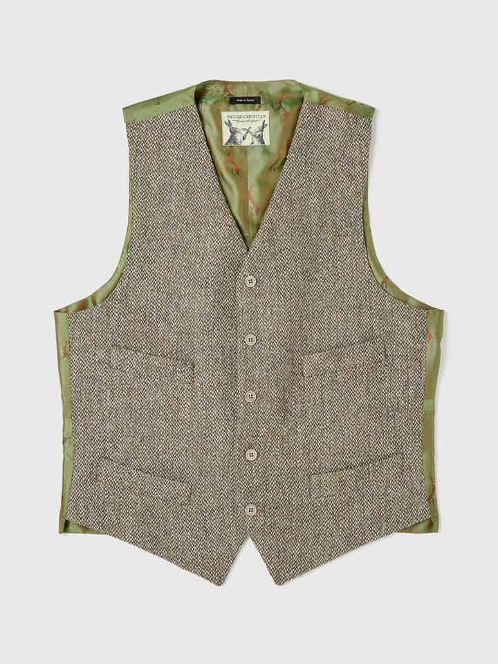 Men's Oat Cream Harris Tweed® Wool Vest