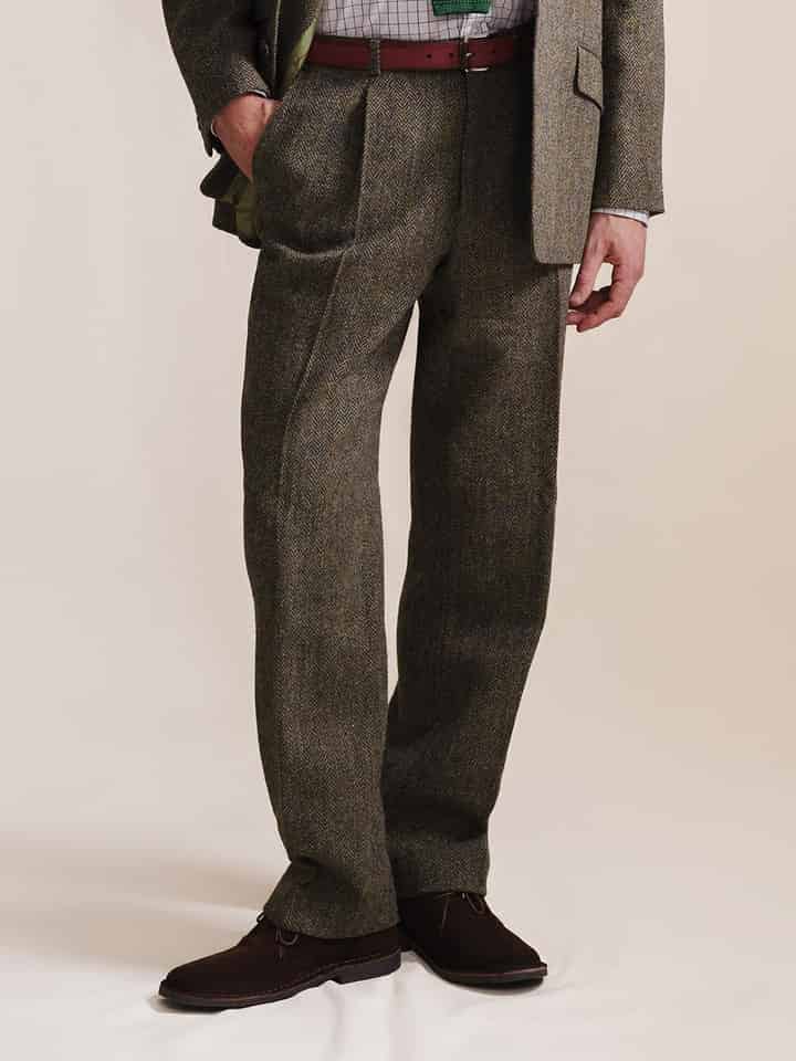 Bracken Brown Harris Tweed® Pants On Model