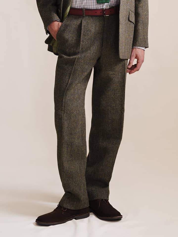 Bracken Brown Harris Tweed® Pants On Model