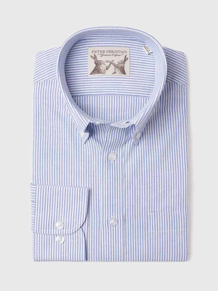 Men's Blue Stripe Cotton Shirt