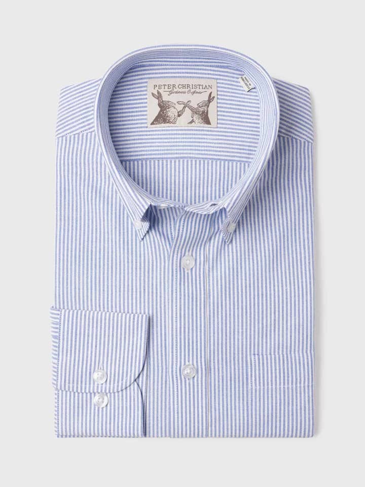 Men's Blue Stripe Cotton Shirt
