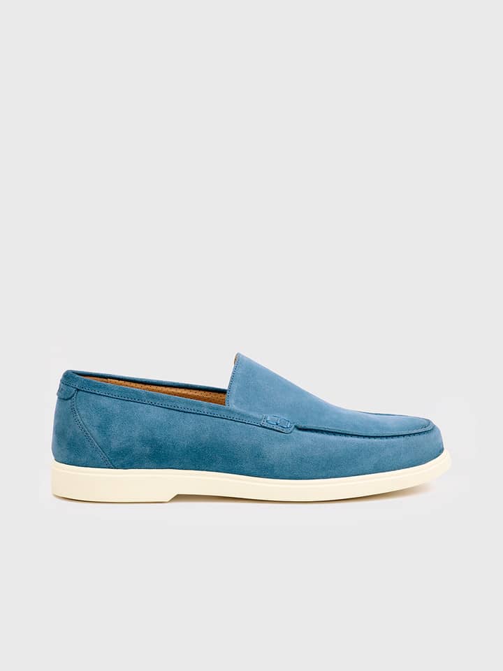 Blue Suede Tuscany Loake Shoe - Side