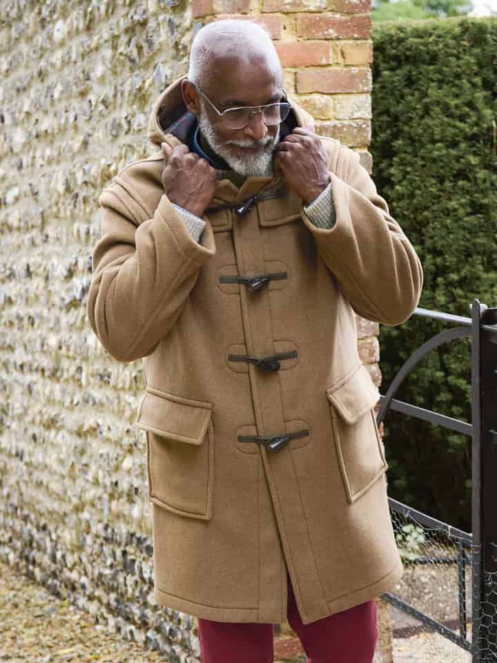 Camel Duffle Coat Model