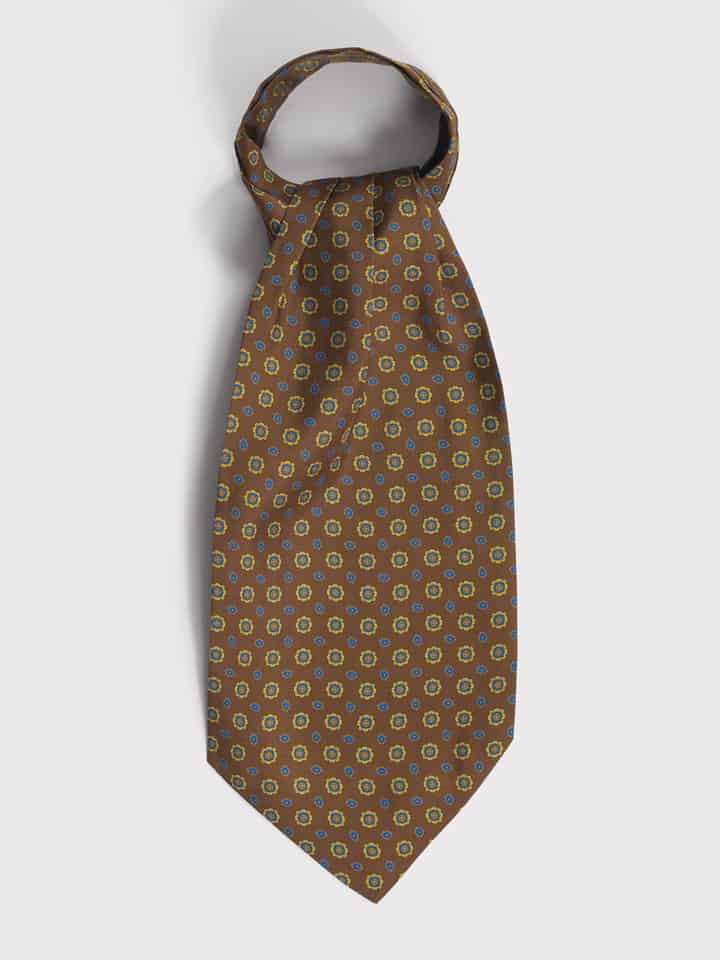 Brown Silk Foulard Cravat