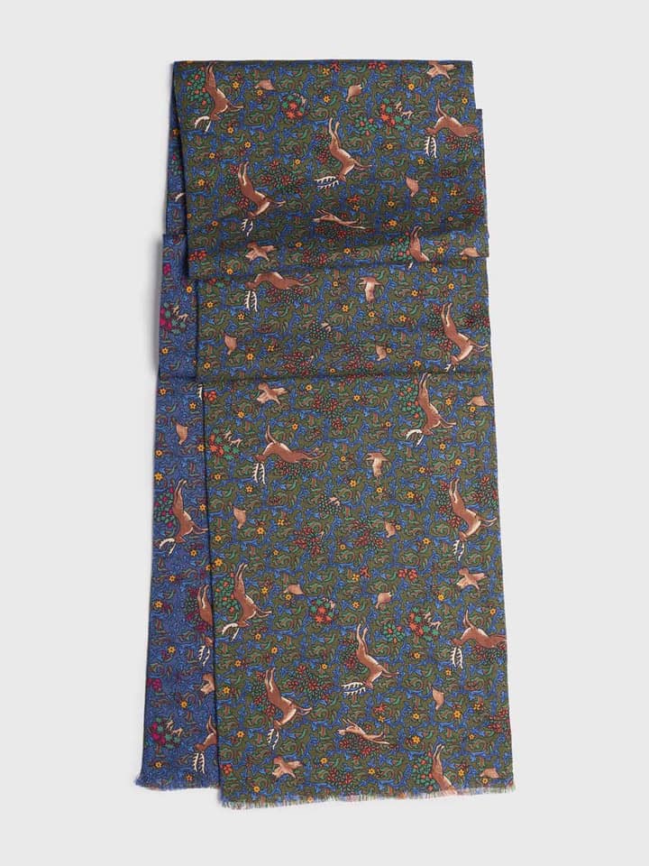 Royal Hart Wool and Silk Stag Scarf