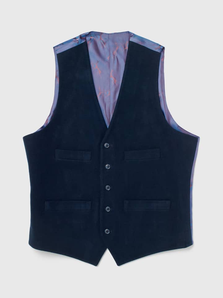 Navy Moleskin Vest Front