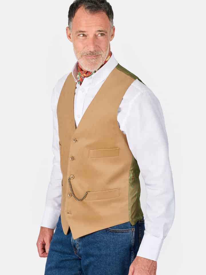 Biscuit Moleskin Vest Model