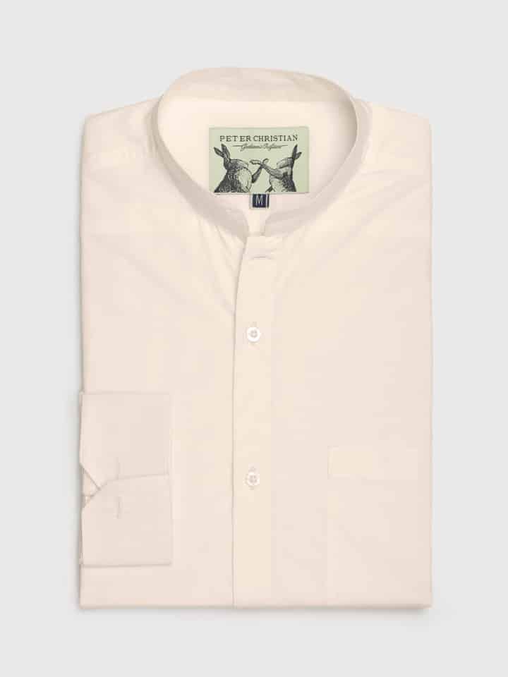 Cream Nehru Double Cuff Shirt