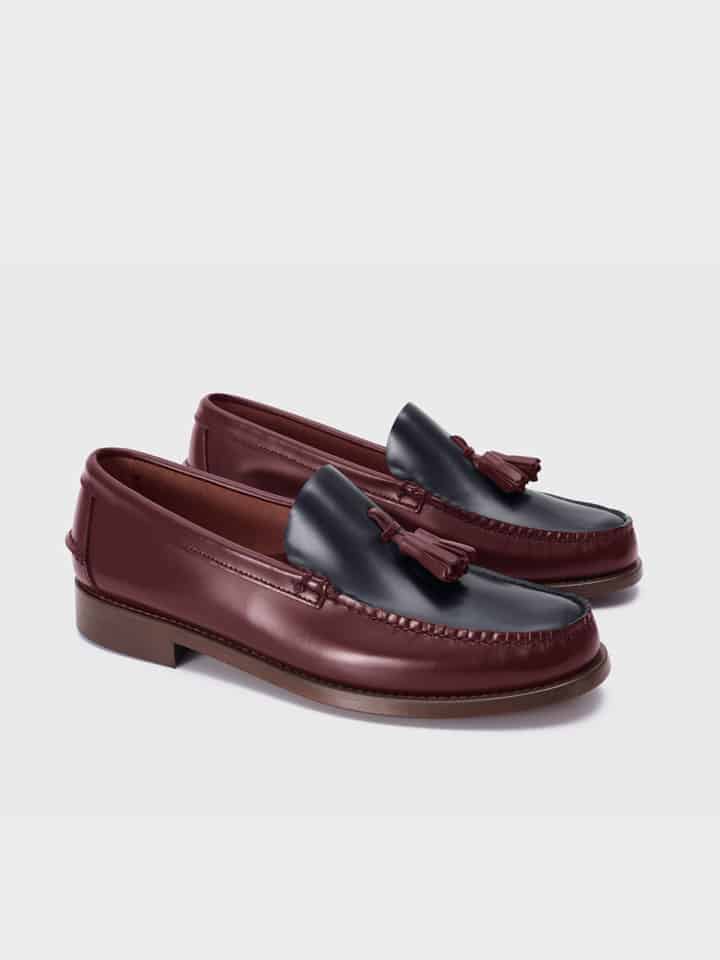 Oxblood and Navy Tasselled Loafer