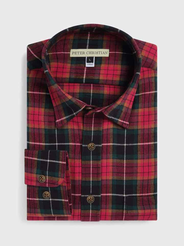 Red Brushed Cotton Tartan Shirt