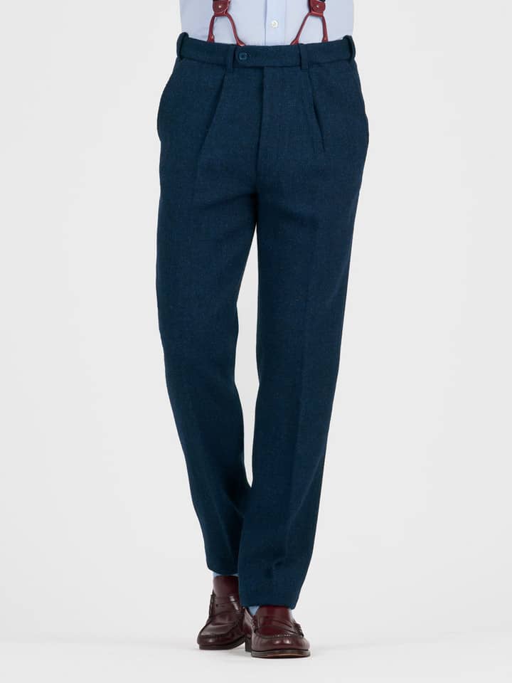 Navy Harris Tweed Pants