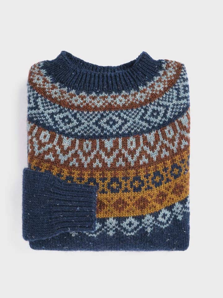 Navy Fairisle Sweater Folded