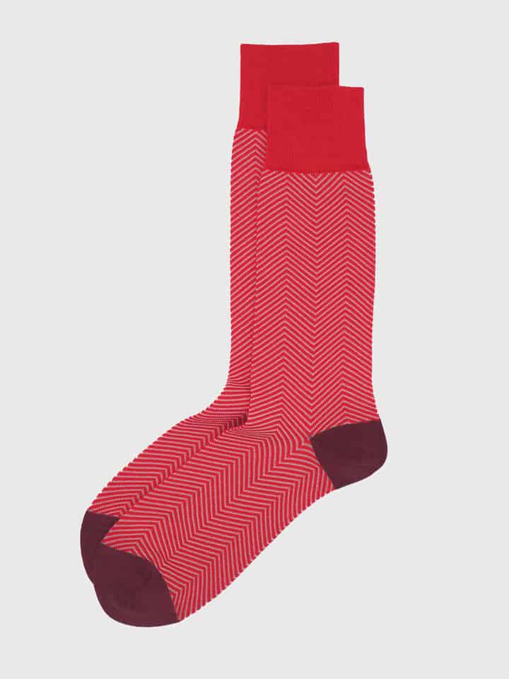 Mens Red Lux Taylor Patterned Socks