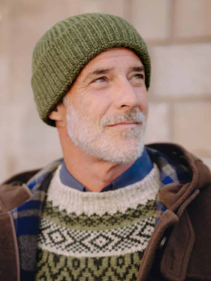 Green Wool Beanie Hat