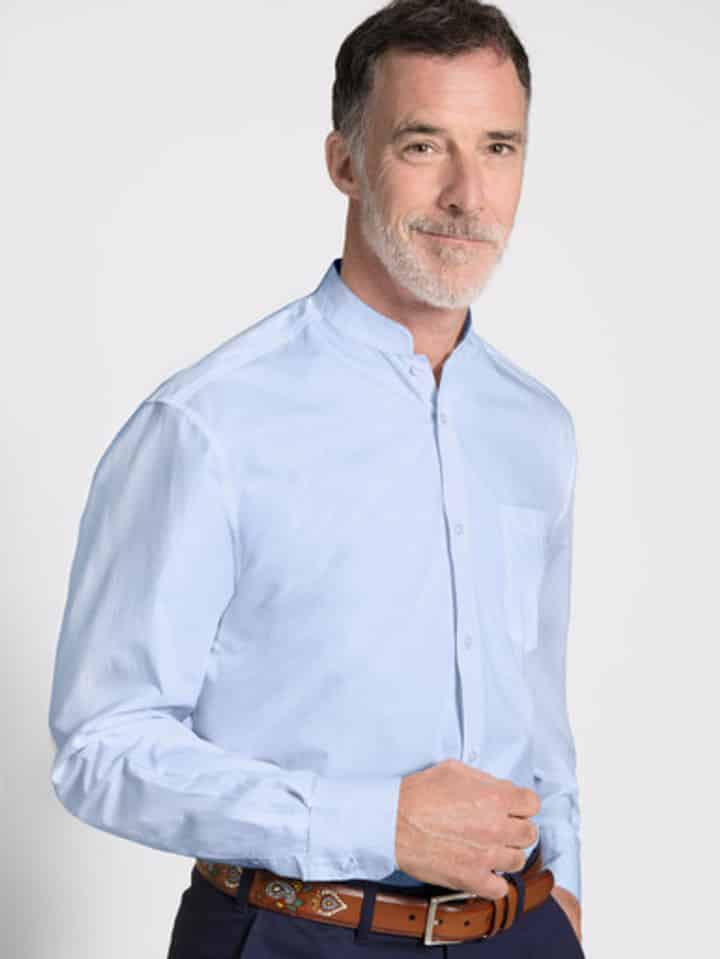 Blue nehru collar shirt