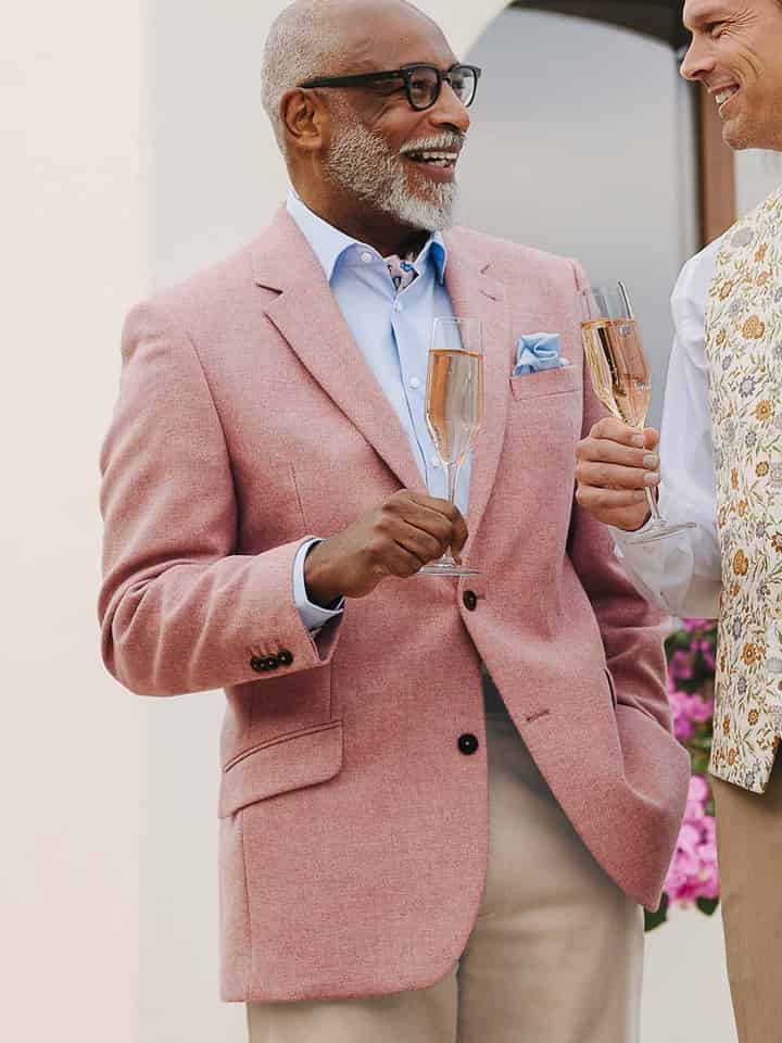 Mens Rosewood Lightweight Tweed Jacket on Model