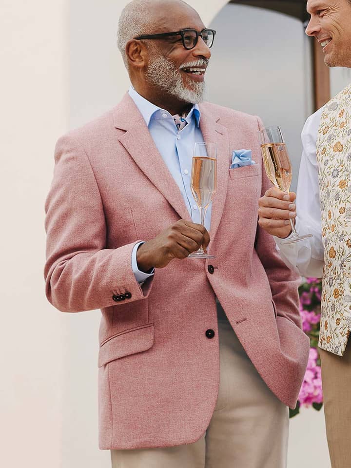 Mens Rosewood Lightweight Tweed Jacket on Model