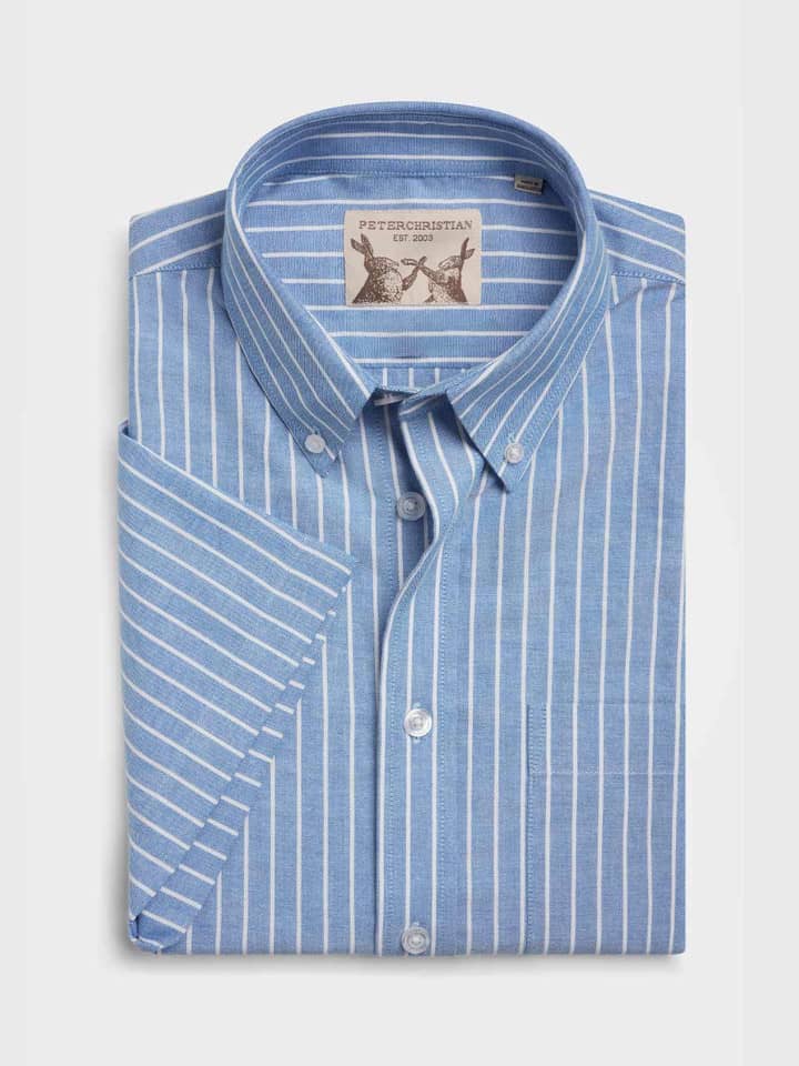 Blue & White Stripe Oxford Shirt