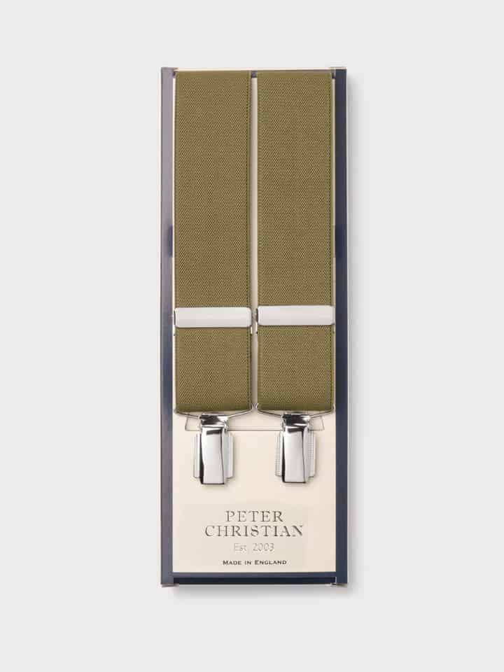 Men's Plain Sage Suspenders with Nickel Clips Boxed