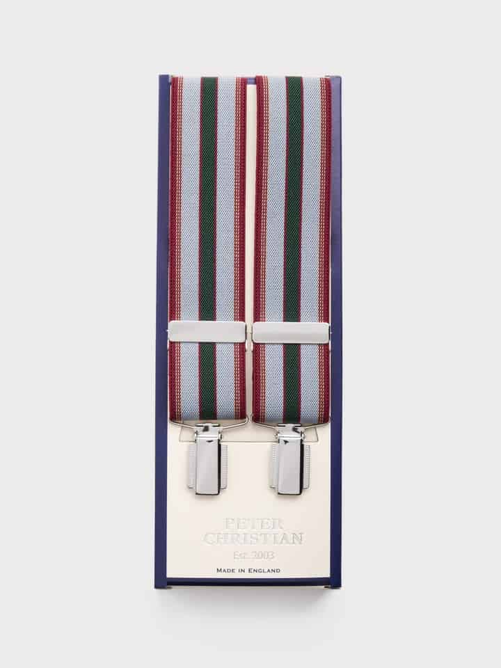 Blue and Green Stripe Suspenders Box