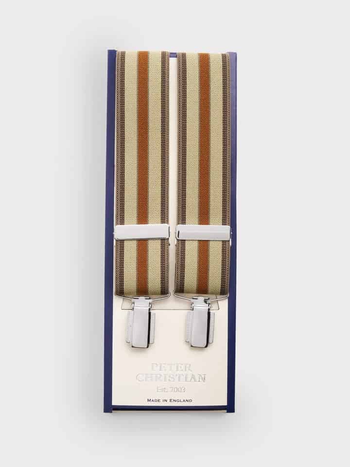 Sand and Tan Stripe Suspenders Box