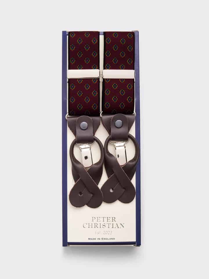 Burgundy Medallion Suspenders