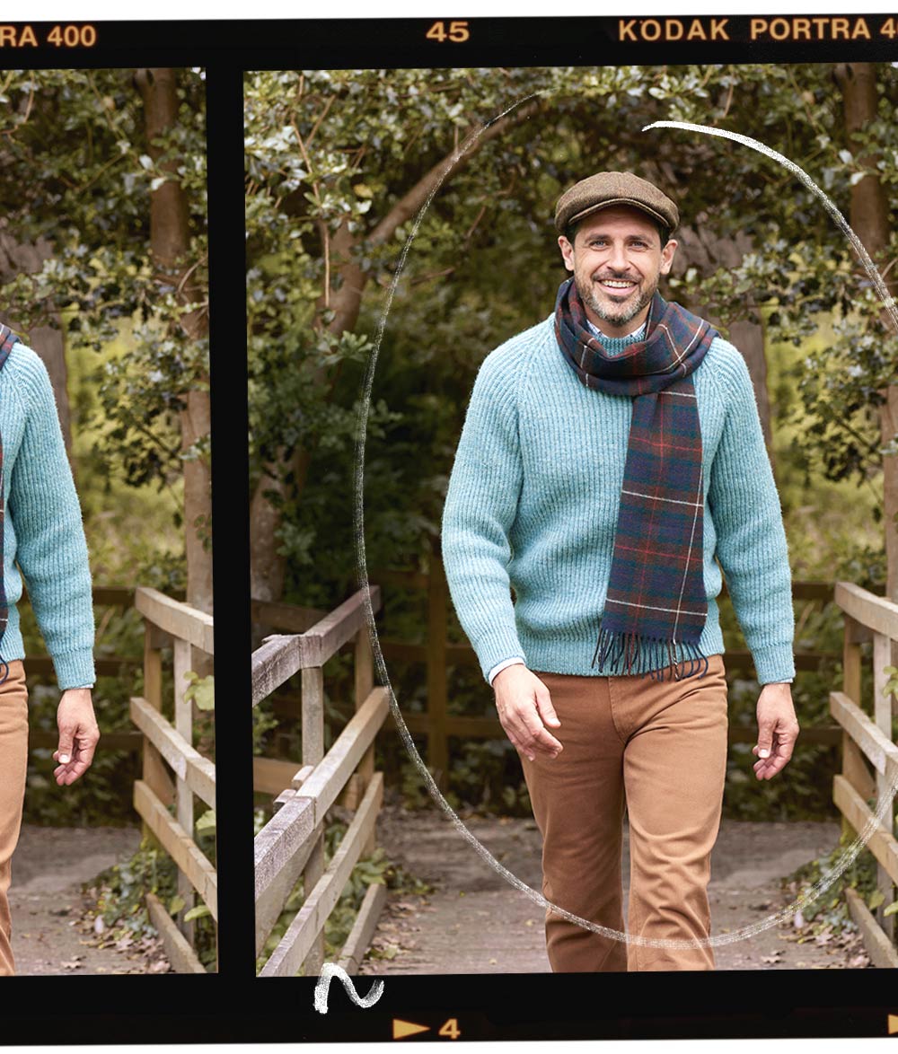 Men's Pure Wool Ribbed Fisherman Sweater